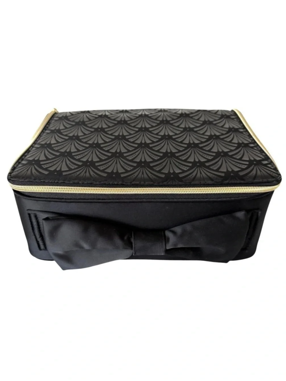 Estee Lauder Black Satin Cosmetic Train Case